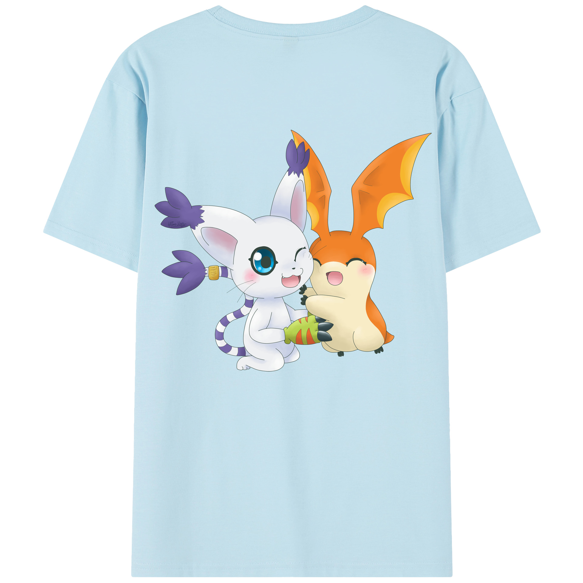 （画像用） Digimon デジタルモンスター/デジモン 綿100％半袖Tシャツ（背面プリント）